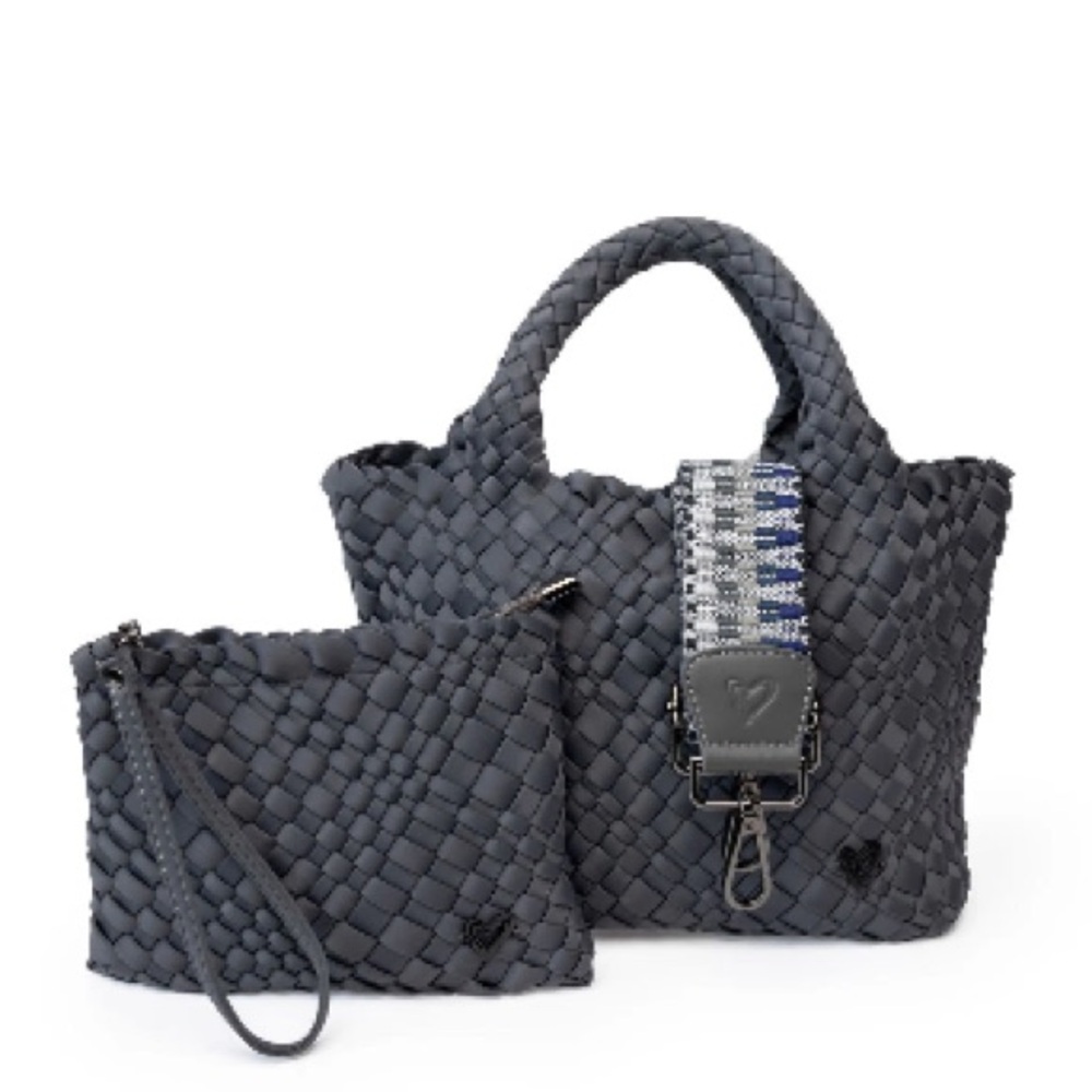 NEW, NEVER USED - preneLOVE Charcoal Woven Tote Bag Set